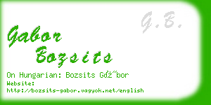 gabor bozsits business card